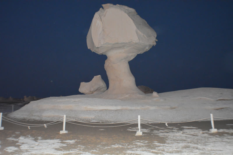 White Desert rock under a star-filled night sky